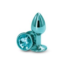NS Novelties Rear Assets Small Teal - Aluminum Anal Butt Plug
