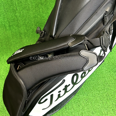 Titleist Premium Stand Bag Black White 9in 4way Divider Titleist Premium Stand Bag Black White 9in 4way Divider