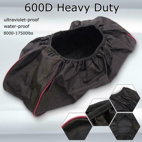 Car Winch Cover Black Waterproof Anti-dust Soft Winch Cover for Driver Recovery - Picture 2 of 12