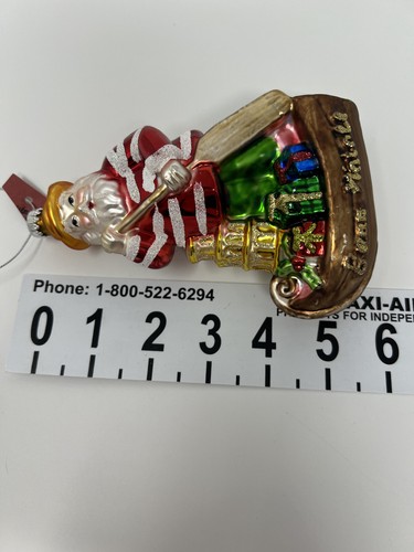 Venice Italy Gondolier Santa Glass Christmas Ornament World Market - Picture 2 of 11