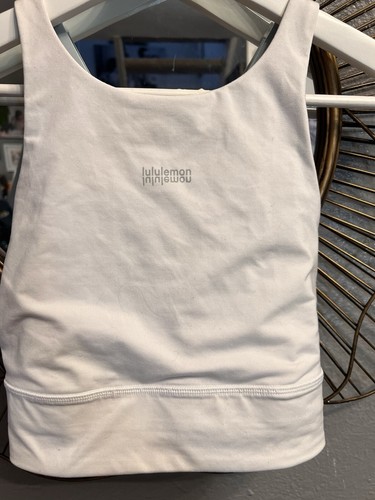 Sujetador deportivo LULULEMON para mujer talla 10 ENERGY cuello alto blanco/verde azulado - Imagen 2 de 6