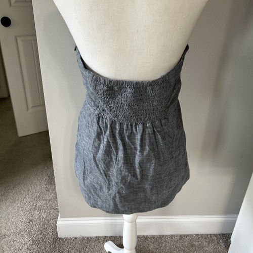 ANTHROPOLOGIE FEI Neckholder Top grau Chambray Denim Größe Large - Bild 4 von 8