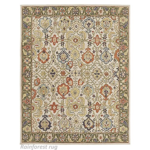 Alfombra de lana hecha a mano - Diseño tradicional duradero para decoración de dormitorio comedor - Imagen 5 de 8