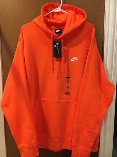 NEW Nike Men's Orange Sweatshirt Hoodie 