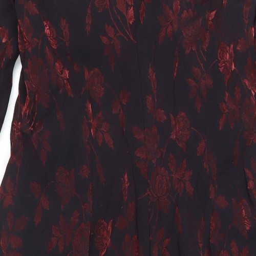 Maggy London Womens Black Floral Viscose Pencil Dress Size 10 Boat Neck Zip - Picture 4 of 10