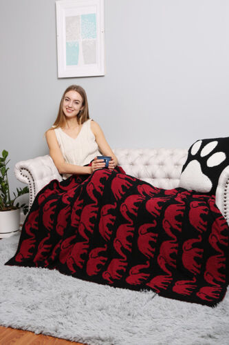 ScarvesMe Fleece Fuzzy Cozy Microfiber Soft Elephant Animal Throw Blanket - Picture 13 of 21