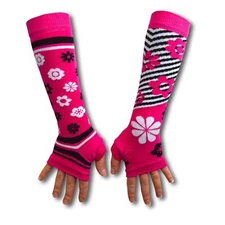 Fingerless Gloves Arm Warmers Pink Stripes Winter Accessory United Oddsocks Gift