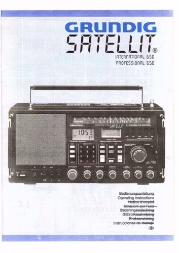 Grundig User's Guide for Satellite International and Prof. 650 Engl Copy - Picture 1 of 1