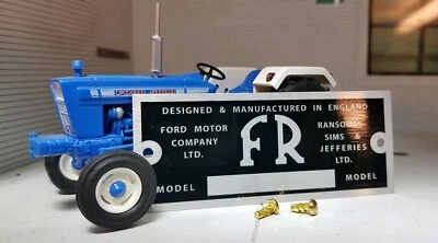 Ford FR Ransomes Sims Reversible Plough ID Identification Metal Chassis Plate