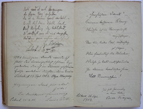 Freundschaftsalbum 1889-1911 Minden bemalter Lederband - Picture 7 of 12