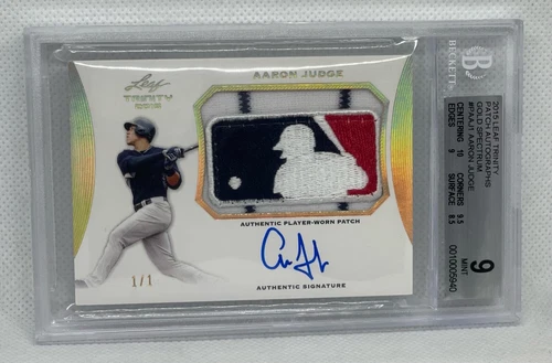 Aaron Judge 1/1 Gold Spectrum 2015 Player Worn 1st Logoman Autograph Mint BGS 9 - Picture 1 of 9