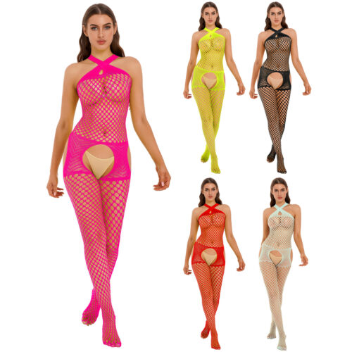US Womens Bodystockings Adult Nightwear Babydoll Jumpsuits Sexy Bodysuit Fishnet - Picture 4 of 58