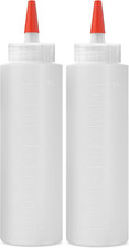 2-Pack Plastic Squeeze Bottles for Sauces - 16Oz Condiment Squeeze Bottles fo...