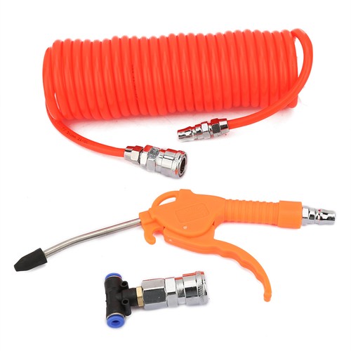 ABS Air Blow Gun Dust Blower With 6m Spring Hose 3-Way Quick Connector For Car