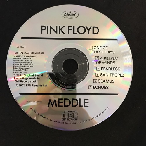 Pink Floyd Meddle 1987 Capitol Records CD C2 0777 7 46034 2 (EX) - Picture 5 of 6