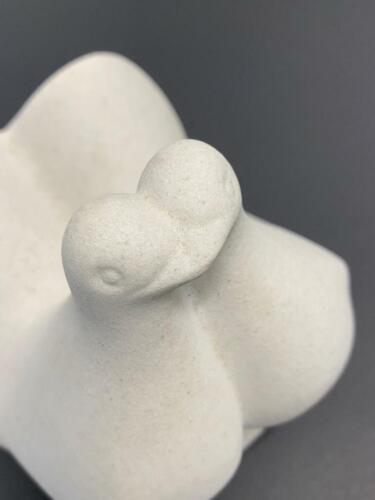 Vintage Marbell Stone Art Belgium Lovebirds Doves Birds Figure Statue MCM 4.5" - Picture 2 of 8