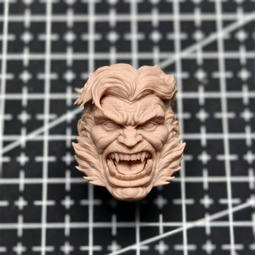 Blank 1/12 Scale Boss Sabretooth Head Sculpt Unpainted Fit 6" ML Figure V2 Style - Picture 2 of 4