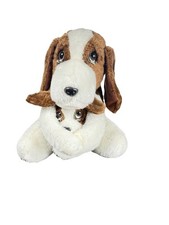 Vintage Dog Hound, Plush Mom Baby 8 original Toy, Stuffed Animal Puppy 1987