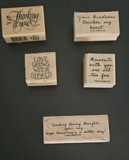 Stampin UP Lot Of Older Wooden Rubber Sentiment Stamps