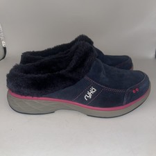 RYKA Mules Blue Gray Pink Slip-On Sneakers Women's Sz 7 W Wide