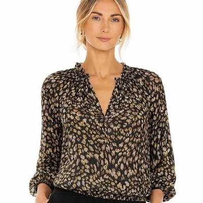 #ad Ramy Brook Landa Blouse Keyhole Balloon Sleeve Excellent Size XXS $45.00