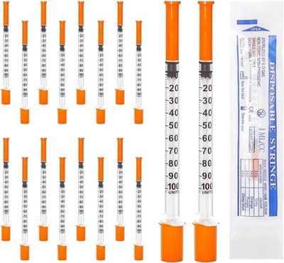 BRANDED 20 Pack 0.5ml/CC Syringes with 31G (8mm) Dispensing Measuring Tool, Multiple...