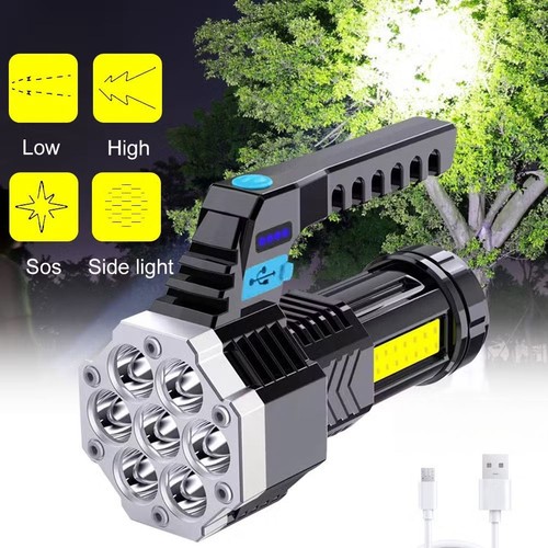 Most Powerful 99000000 LM 7x LED Military Torch Rechargeable Tactical Flashlight - Picture 2 of 24