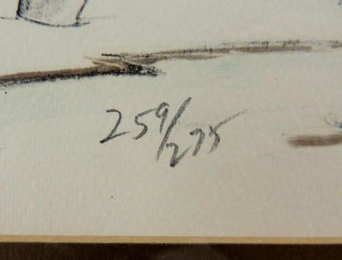Litografía coloreada a mano "Granja" firmada Donovan mate y enmarcada reg #77 5015 certificado de autenticidad - Imagen 5 de 7