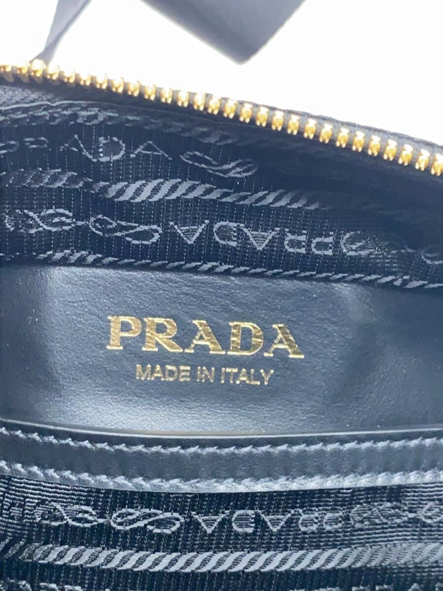 PRADA Shoulder Bag Embroidery Fabric Canvas BLK Total Pattern 2VH069 Used thumbnail 5