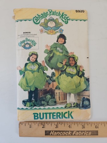 Butterick 6920 Children's CABBAGE PATCH KIDS Costume One Size w/Iron-on Transfer - Picture 1 of 7