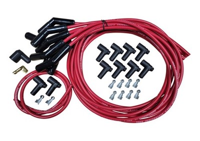 SBC BBC 45 135 Black Ceramic Red 8mm Spark Plug Wire Kit v8 HEI Ford Chevy Male