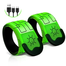 2 PCS LED Armband Rechargeable for Running Walking Cycling Jogging, 2025 Vers...