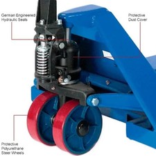 Premium Low-Profile Narrow Fork Manual Pallet Jack, 4500 lb Cap, 21x36 Forks