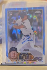 2023 Topps Chrome - Rookie Autographs Joey Wiemer #RA-JW Blue RayWave Refractor