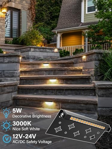 5W Retaining Wall Lights 7 inch LED Hardscape Lighting Low Voltage Landscape - Picture 3 of 8