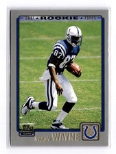 2001 Topps Reggie Wayne RC Rookie Card #344 Indianapolis Colts Football. rookie card picture