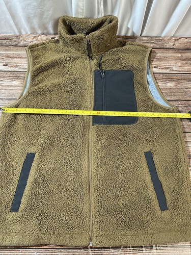 St John’s Bay Men’s M Brown Sherpa Fleece Vest Full Zip Gray Lining - Picture 3 of 7