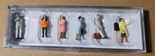 PREISER 14121 HO SCALE PEOPLE~WAITING PASSENGERS~ (6 FIGURES )