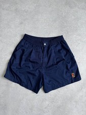 Rare Vintage NIKE Court Challenge Swoosh Logo Zip Fly Tennis Shorts 90s Navy M