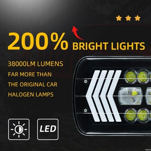 US 2x 80W LED Headlight Hi/Low Beam Flow Turn Signal DRL Lamp for Car Truck Jep - Bild 4 von 7