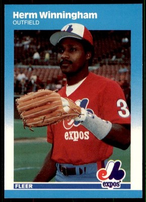 1987 Fleer Update Glossy Herm Winningham . Montreal Expos #U-130
