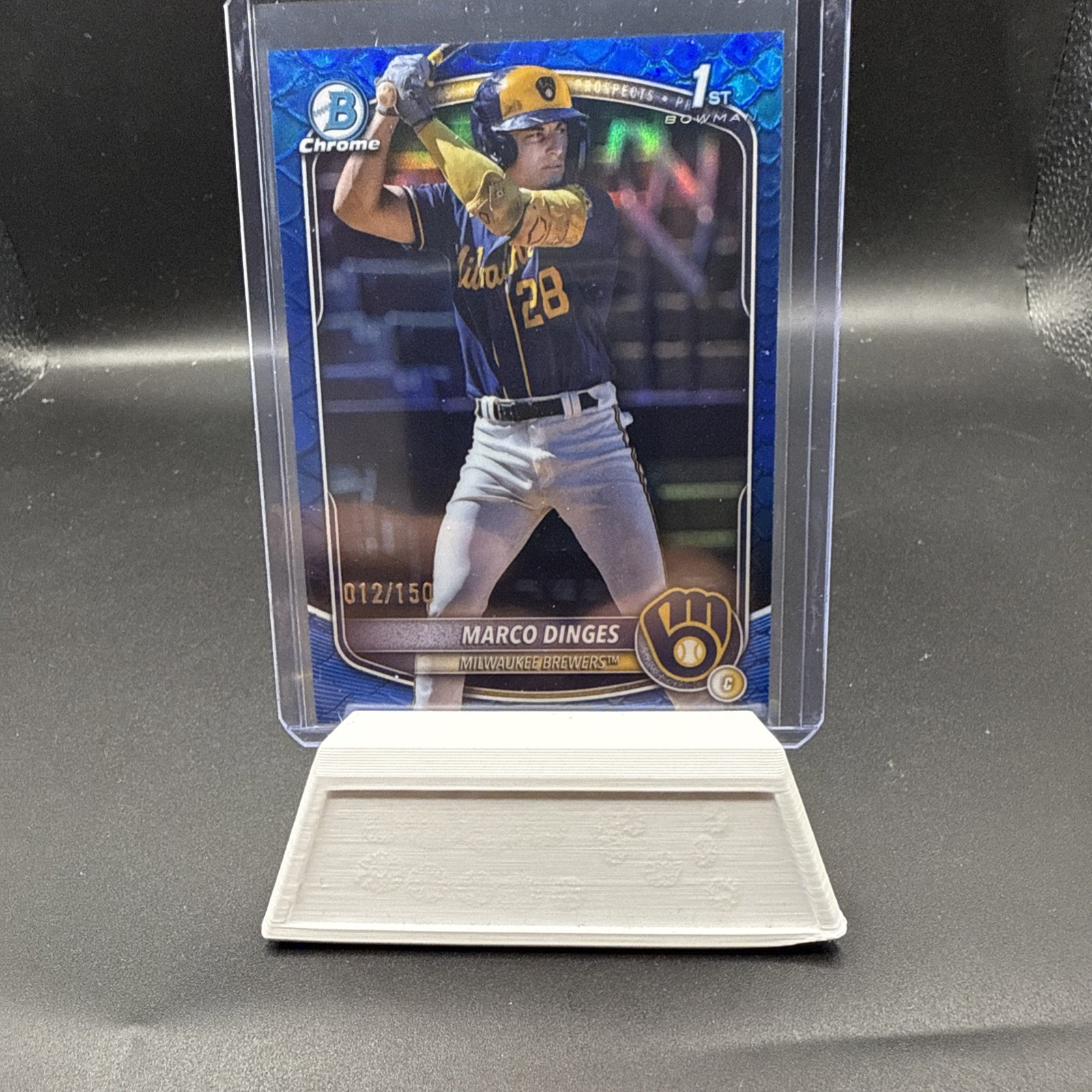 2025 Bowman Chrome Baseball Marco Dinges BCP-183 1st Bowman Reptilian Blue /150