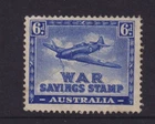 Australia 1942  6d  WWII  *Boulton Defiant War Plane* p14½x14-Cinderella MNG