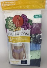 Fruit of the Loom Cotton Hipsters 6 Pack Size 9/2XL Multicolor Tag Free