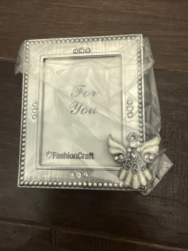 Fashion Craft Silber Engel Bilderrahmen mit simuliertem Strass 2 1/4" x 3" - Bild 1 von 6