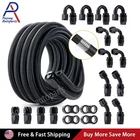 10/20FT 6AN 8AN 10AN 12AN CPE Braided Nylon Fuel Line Kit Fuel Hose End Fittings