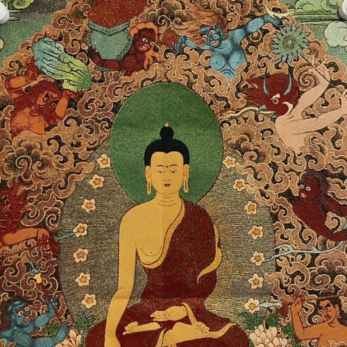Arazzo murale 35" decorazione tibetano panno seta ricamo shakyamuni buddha thangka - Foto 2 di 8