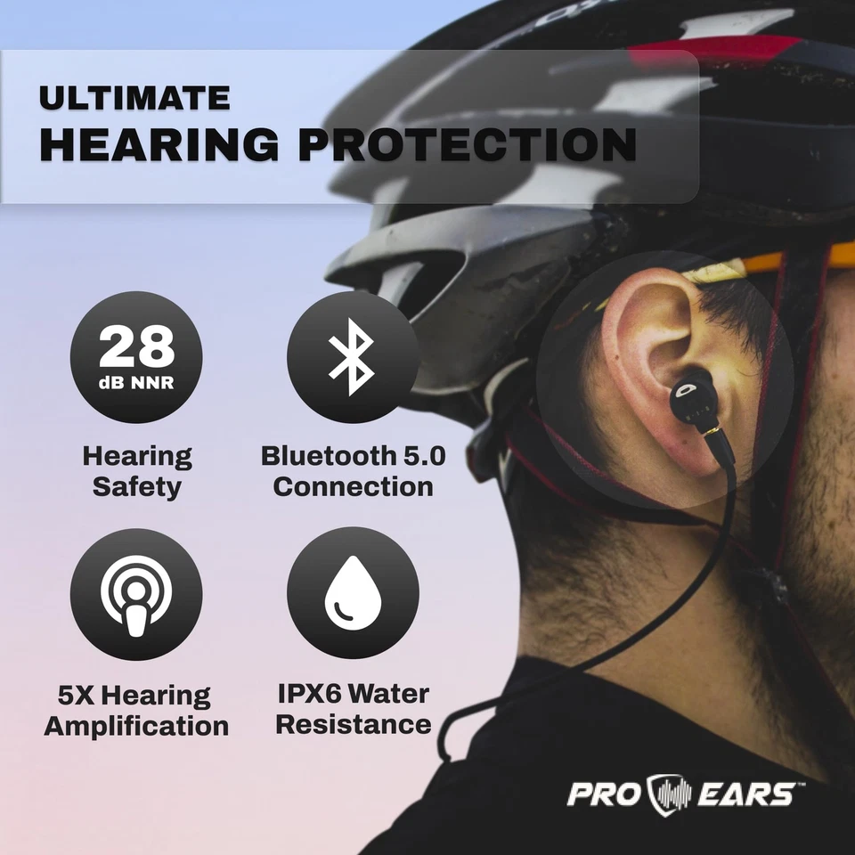 Black Advanced Hearing Protection Headphones with Bluetooth and 28 dB NRR - Image 2 of 4