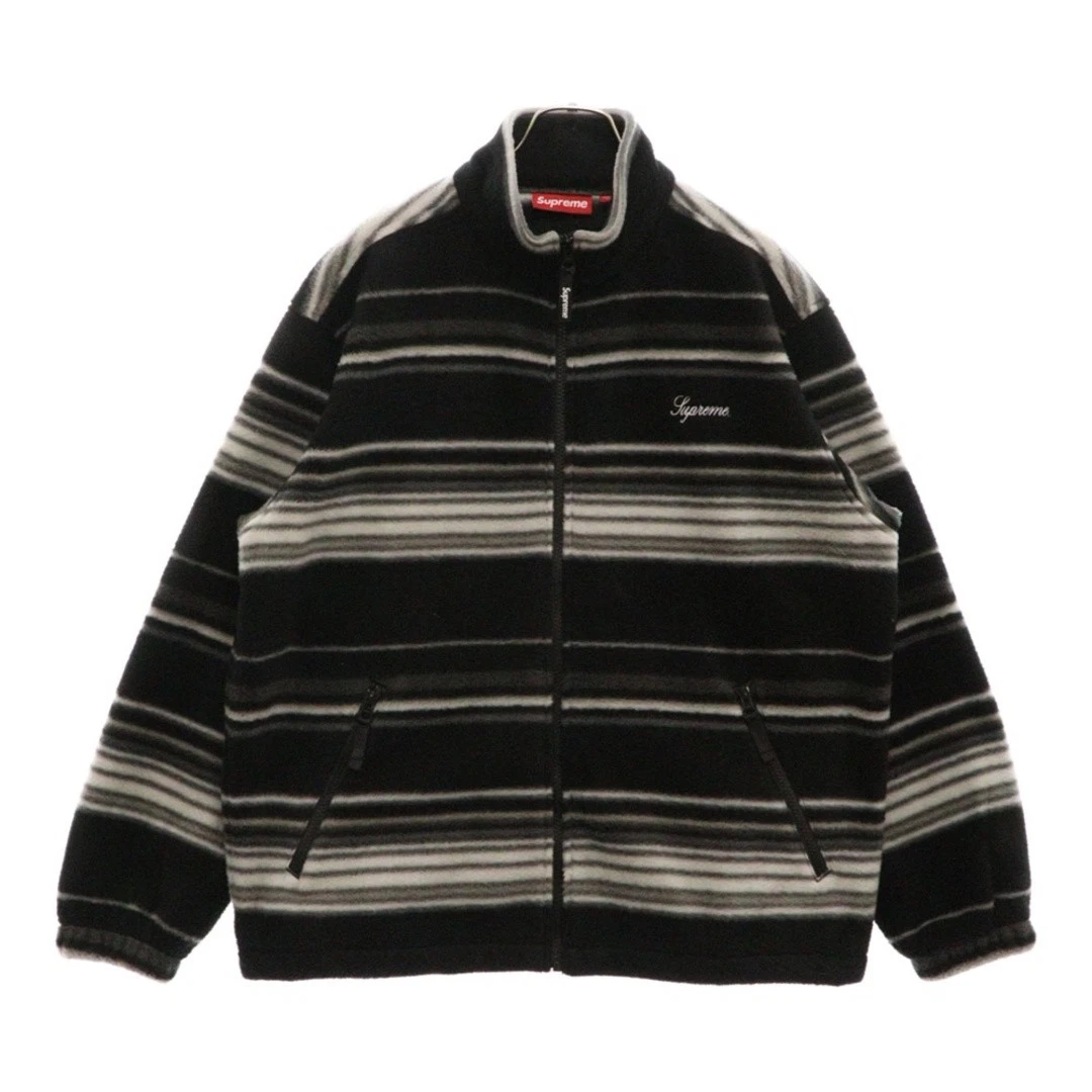 Veste polaire zippée à rayures SUPREME 24AW blouson rayé noir occasion edf53fe02ab9