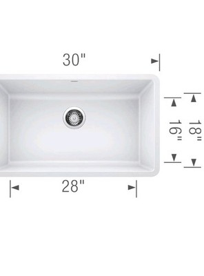Blanco 442533 Precis 30'' Single Undermount - White